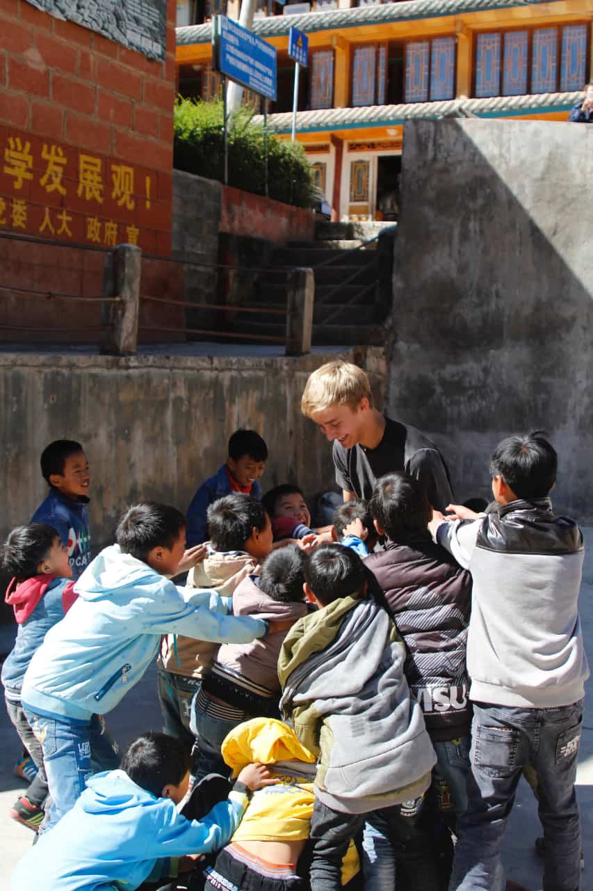 Palmer with kids